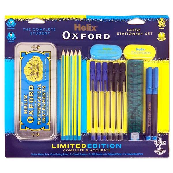 ■ Helix - Oxford 17 piece Complete Student Stationery Set - Blue by Helix on Schoolbooks.ie