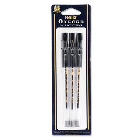■ Helix Oxford - 6 Stick Ballpoint Pens - Black by Helix on Schoolbooks.ie