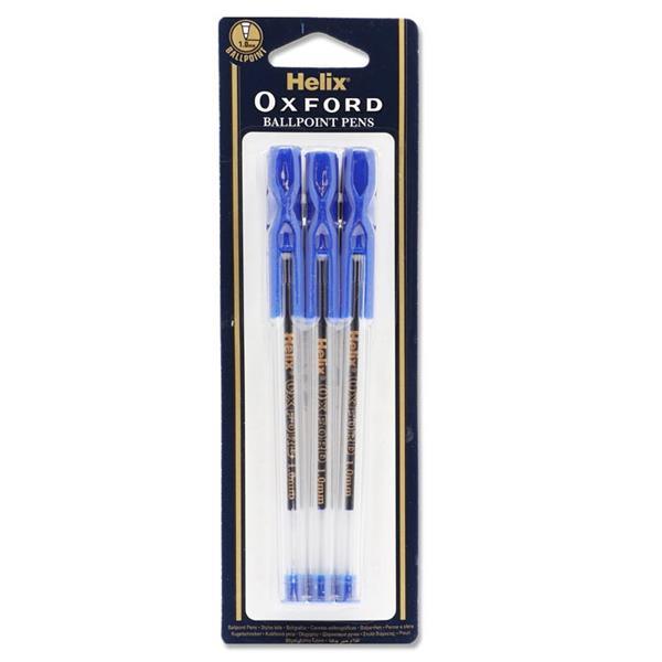 ■ Helix Oxford - 6 Stick Ballpoint Pens - Blue by Helix on Schoolbooks.ie