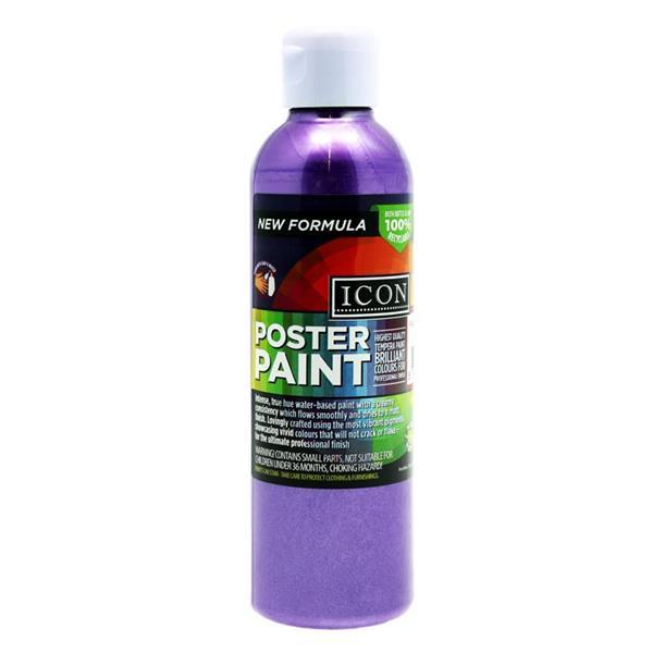 Icon 300ml Pearlescent Poster Paint - Purple by Icon on Schoolbooks.ie