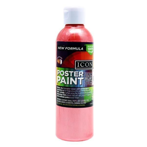 Icon 300ml Pearlescent Poster Paint - Red by Icon on Schoolbooks.ie