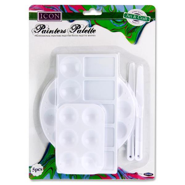 Icon 5 Piece Plastic Painters Palette & Knives Set by Icon on Schoolbooks.ie