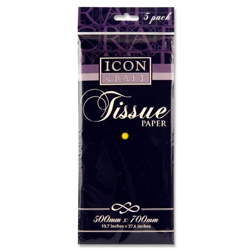 ■ Icon Craft Pack of 5 500x700mm Tissue Paper - Yellow by Icon Craft on Schoolbooks.ie