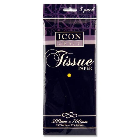 ■ Icon Craft Pack of 5 500x700mm Tissue Paper - Yellow by Icon Craft on Schoolbooks.ie