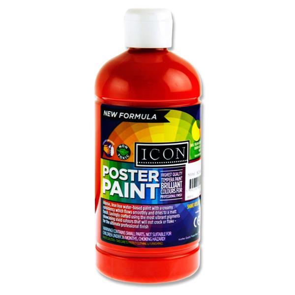 Icon - Poster Paint - 500ml - Scarlet Red by Icon on Schoolbooks.ie