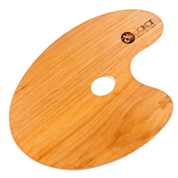 Flat Kidney Shaped Wooden Palette with Thumb Hole - Medium 35x24cm by Jakar on Schoolbooks.ie