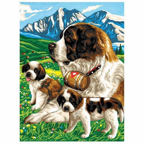 St Bernards - Medium Paint By Numbers by KSG on Schoolbooks.ie