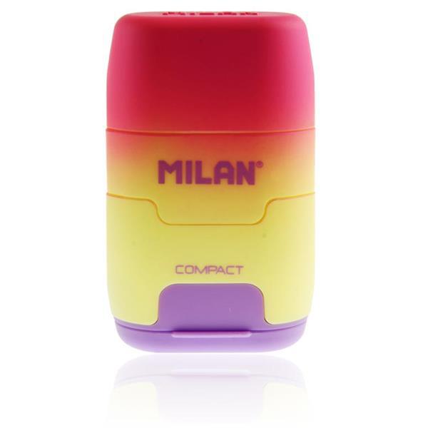 Milan - Twin Hole Sharpener and Eraser - Sunset - Assorted Colours by Milan on Schoolbooks.ie