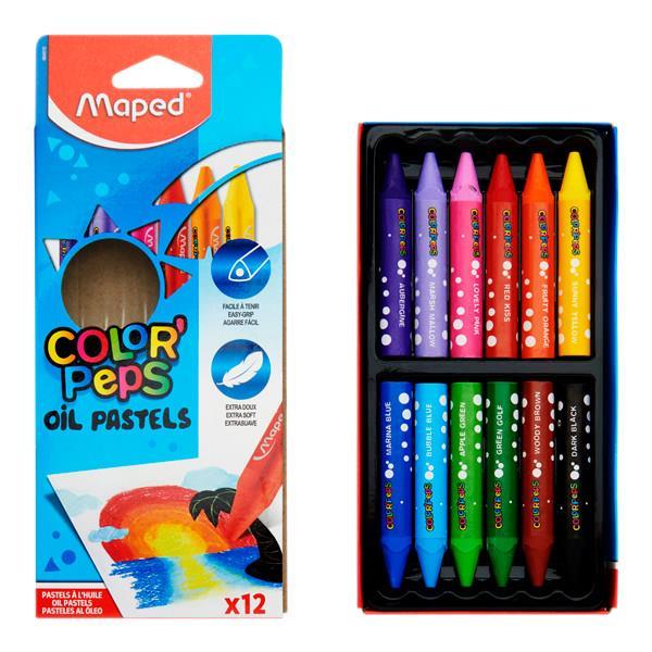 Maped - Color'peps Box of 12 Oil Pastels by Maped on Schoolbooks.ie