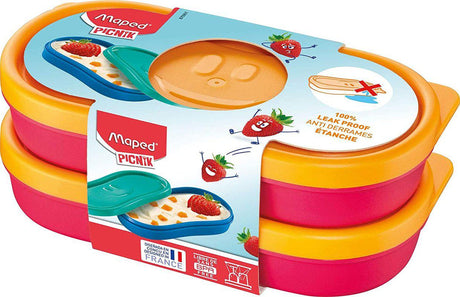 Maped Picnik - Concept Kids Figurative Pack of 2 Snack Boxes - Pink by Maped on Schoolbooks.ie