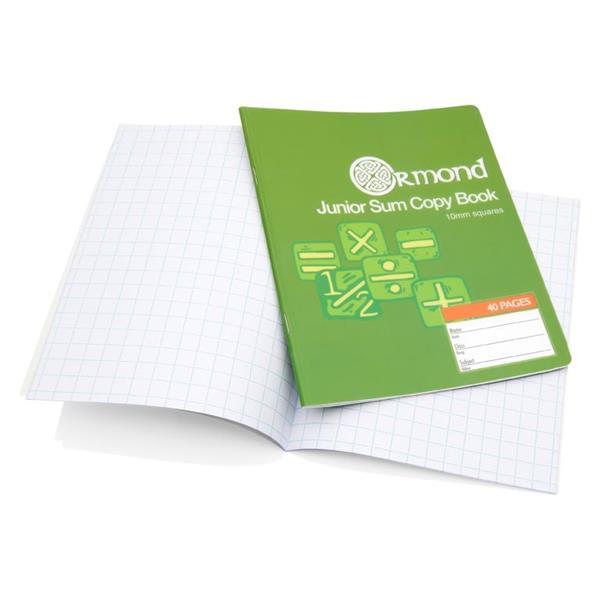 Ormond 40 Page 10mm Square Durable Cover Junior Sum Copy by Ormond on Schoolbooks.ie