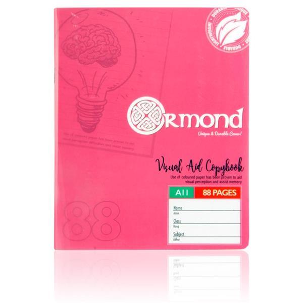Ormond A11 88 Page Durable Cover - Visual Memory Aid - Copy Book - Pink by Ormond on Schoolbooks.ie
