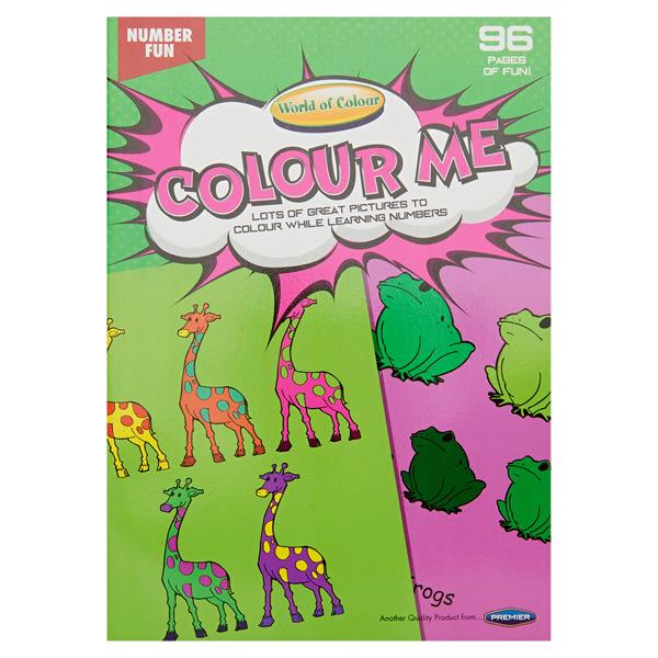 A4 96 Page Perforated Colouring Book - Number Fun by World of Colour on Schoolbooks.ie