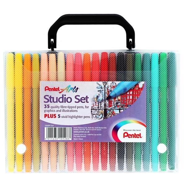 Pentel Arts 40 Piece Studio Markers Set In Carry Case by Pentel on Schoolbooks.ie