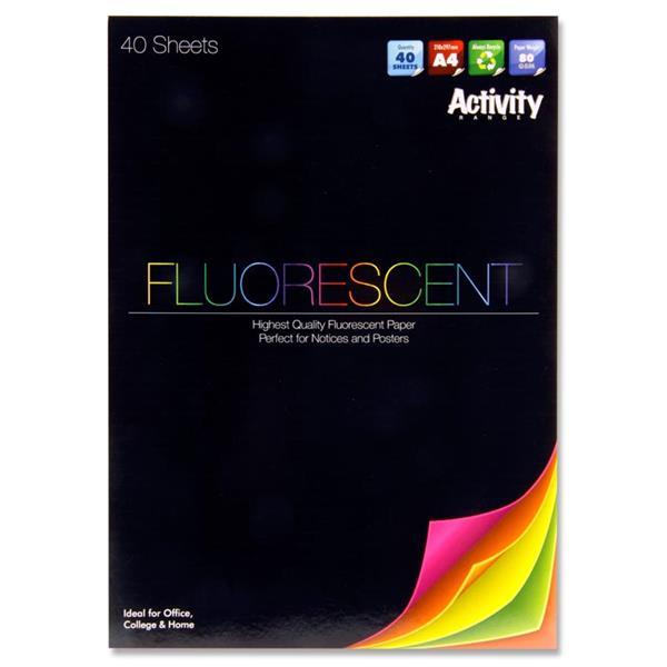Premier Activity - A4 Fluorescent Pad - 40 Sheets by Premier Activity on Schoolbooks.ie