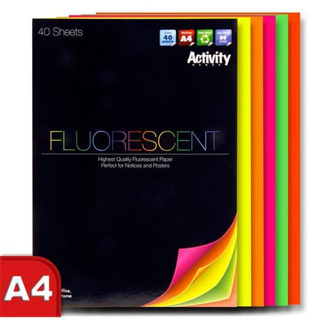 Premier Activity - A4 Fluorescent Pad - 40 Sheets by Premier Activity on Schoolbooks.ie