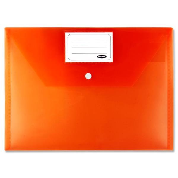 Premier Office Packet of 5 A4 Button Wallets - Coloured by Premier Office on Schoolbooks.ie
