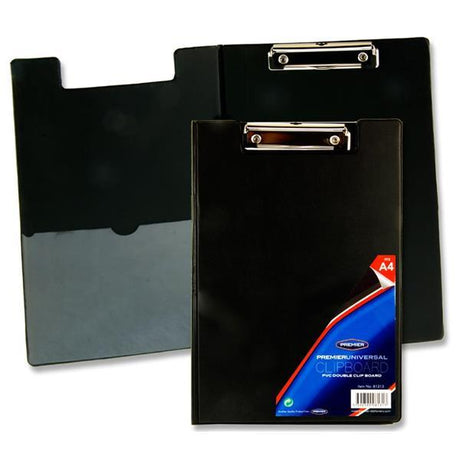 Premier Universal Pvc Double Foldover Clipboard - Black by Premier on Schoolbooks.ie