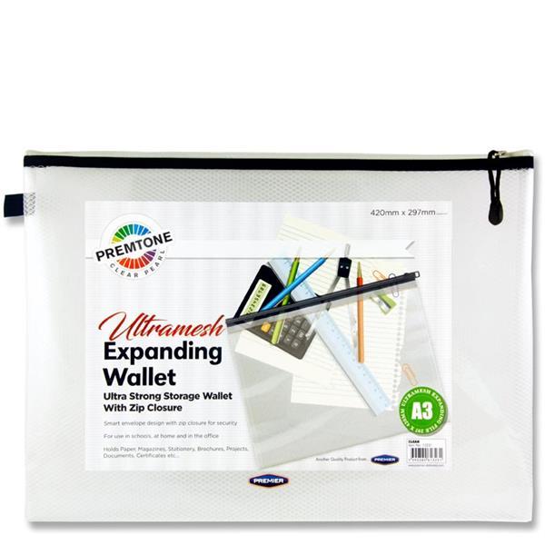 Premto - A3 Ultramesh Expanding Wallet - Pearl by Premto on Schoolbooks.ie
