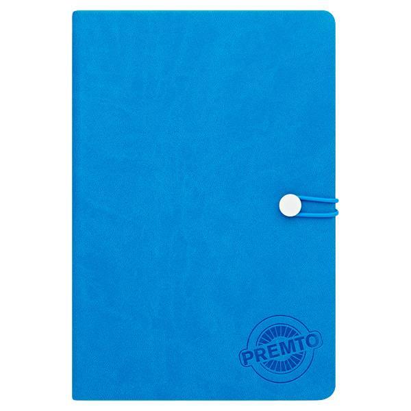 Premto - A5 192 Page Hardcover Pu Notebook With Elastic - Printer Blue by Premto on Schoolbooks.ie