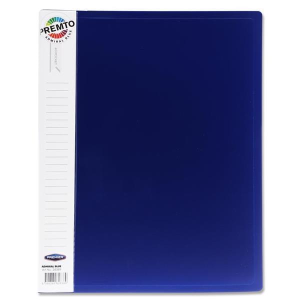 Premier Premto A4 40 Pocket Display Book - Admiral Blue by Premtone on Schoolbooks.ie