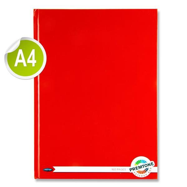 Premto - A4 160pg Hardcover Notebook - Red by Premto on Schoolbooks.ie
