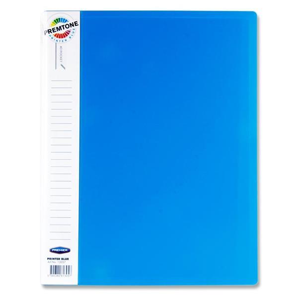 Premier Premtone A4 40 Pocket Display Book - Printer Blue by Premtone on Schoolbooks.ie