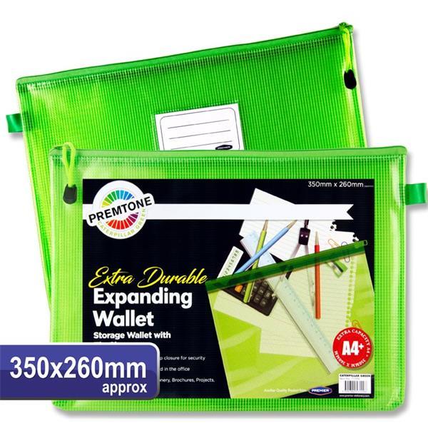 Premto - A4+ Extra Durable Mesh Wallet - Caterpillar Green by Premto on Schoolbooks.ie