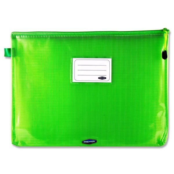 Premto - A4+ Extra Durable Mesh Wallet - Caterpillar Green by Premto on Schoolbooks.ie