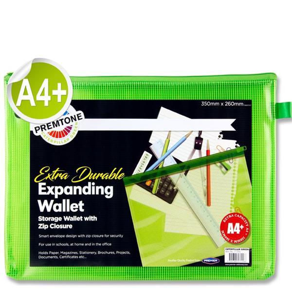 Premto - A4+ Extra Durable Mesh Wallet - Caterpillar Green by Premto on Schoolbooks.ie