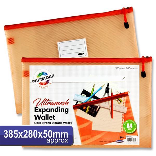 Premier Premtone B4+ Ultramesh Expanding Wallet - Pumpkin by Premtone on Schoolbooks.ie