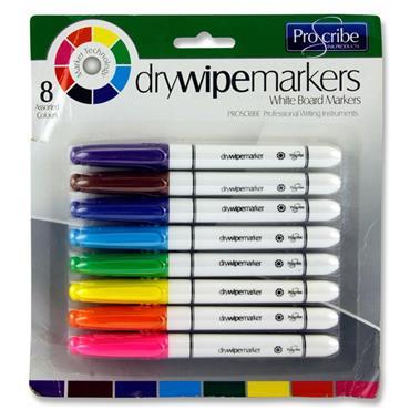 ProScribe - Whiteboard Markers - Assorted Colours - Pack of 8 by ProScribe on Schoolbooks.ie