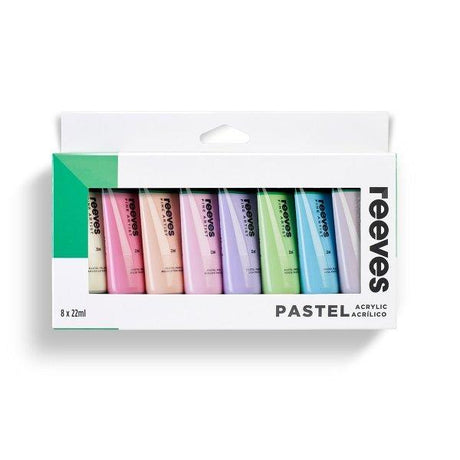 Reeves - Acrylic Paint Set - Pastel Colours - 8 x 22ml Assorted Colour Tubes by Reeves on Schoolbooks.ie