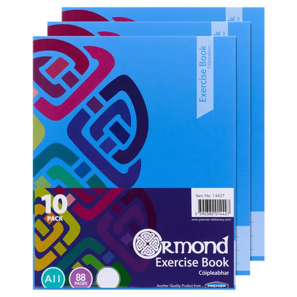 Exercise Copy - A11 - 88 Page - Pack of 10 by Ormond on Schoolbooks.ie