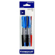 Staedtler Ball Point Pens - Assorted Pack (3 Blue, 2 Black, 1 Red) by Staedtler on Schoolbooks.ie