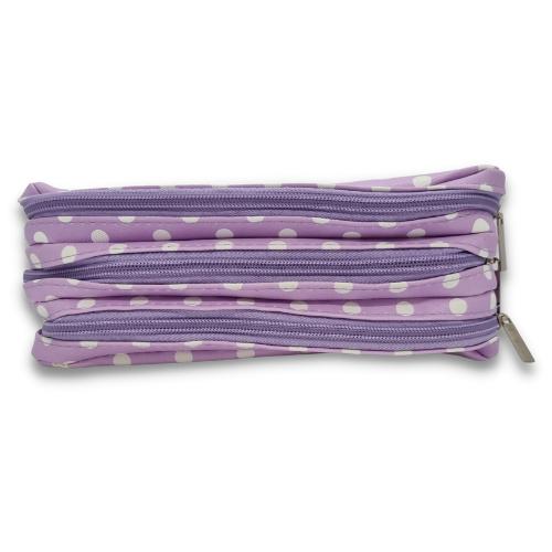 ■ Schoolbooks.ie - Triple Pencil Case - Purple Dots by Schoolbooks.ie on Schoolbooks.ie