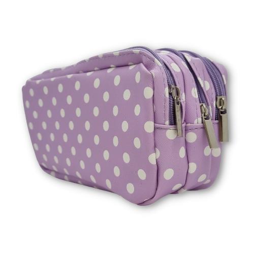 ■ Schoolbooks.ie - Triple Pencil Case - Purple Dots by Schoolbooks.ie on Schoolbooks.ie