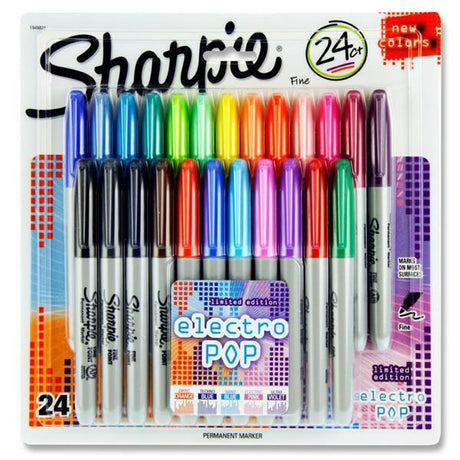 Sharpie Card 24 Asst Fine Markers - Electro Pop by Sharpie on Schoolbooks.ie