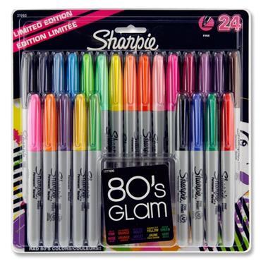 Sharpie Card 24 Pack Fine Markers - 80's Glam by Sharpie on Schoolbooks.ie