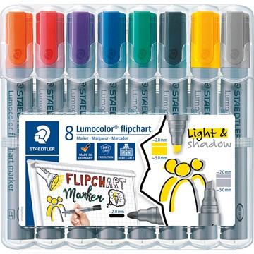 Staedtler - Lumocolor Flipchart Marker Bullet 356 - Box of 8 Assorted Colours by Staedtler on Schoolbooks.ie