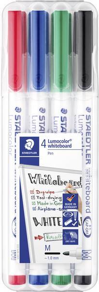 Staedtler - Lumocolor Slim Whiteboard Wallet of 4 - Assorted Colours by Staedtler on Schoolbooks.ie