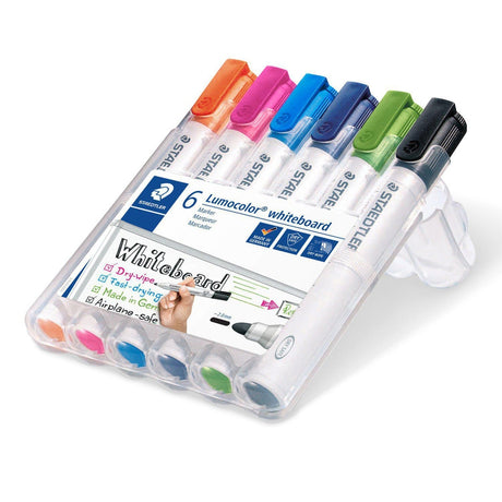 Staedtler - Lumocolor Whiteboard Marker - Bullet Tip - Box of 6 - Assorted Colours by Staedtler on Schoolbooks.ie