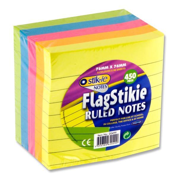 Stik.ie - Block of 450 Flag Stik.ie Ruled Notes 76mm x 76mm by Stik.ie on Schoolbooks.ie