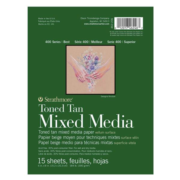Strathmore - Toned Tan Mixed Media Pad - 6" x 8" - 15 Sheets by Strathmore on Schoolbooks.ie