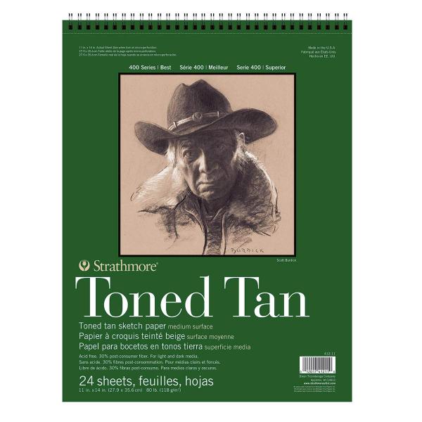 Strathmore - Toned Tan Sketch Pad - 11" x 14" - 24 Sheets by Strathmore on Schoolbooks.ie