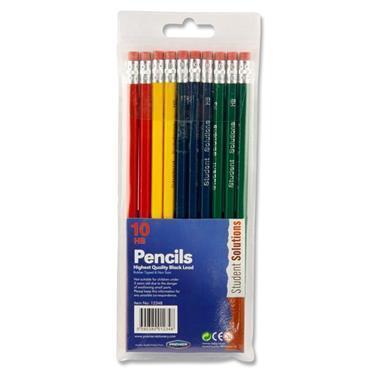 HB Pencils with Rubber Top - Pack of 10 by Student Solutions on Schoolbooks.ie