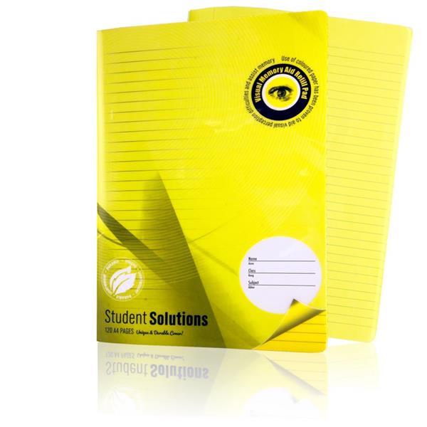 Student Solutions - Visual Aid Manuscript Book - Durable Cover - A4 - 120 Page - Yellow by Student Solutions on Schoolbooks.ie