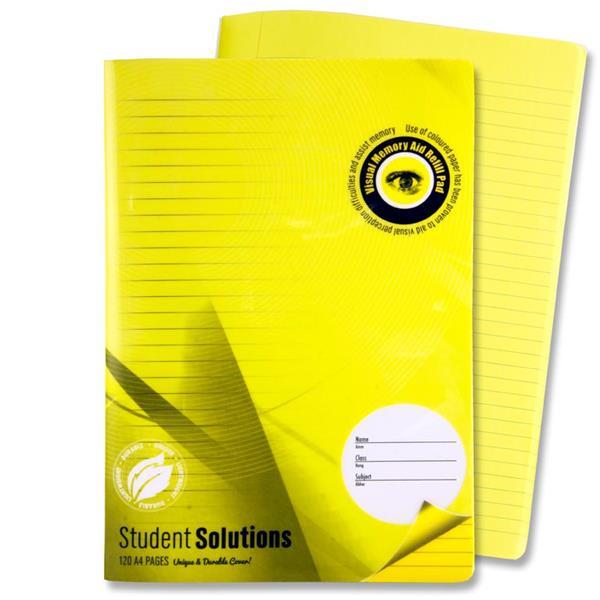 Student Solutions - Visual Aid Manuscript Book - Durable Cover - A4 - 120 Page - Yellow by Student Solutions on Schoolbooks.ie