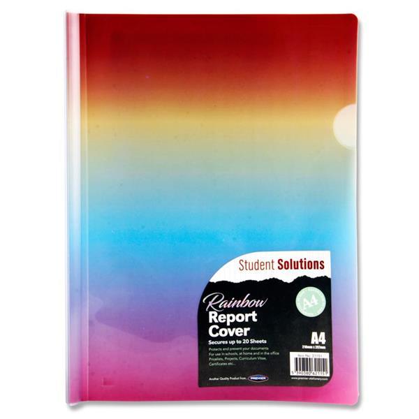 Student Solutions A4 Report Cover Folder - Rainbow by Student Solutions on Schoolbooks.ie