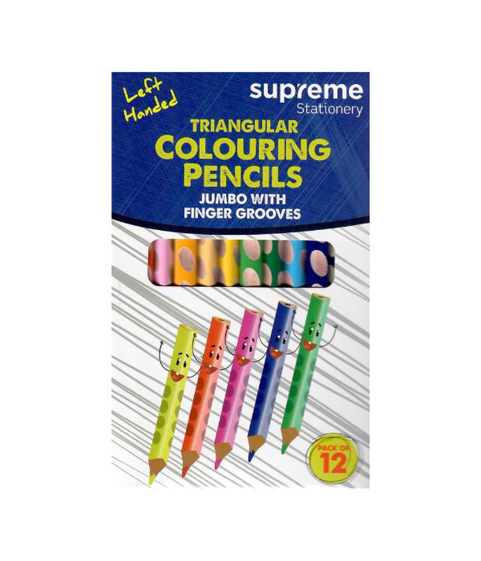 ■ Supreme Stationery - Jumbo Triangular Colouring Pencils - Left Handed - Pack of 12 by Supreme Stationery on Schoolbooks.ie